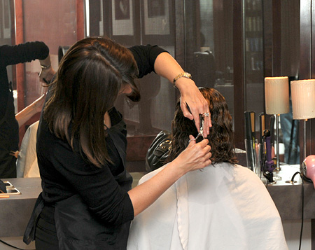 Stylist hair cut